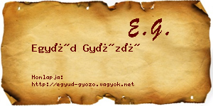 Együd Győző névjegykártya